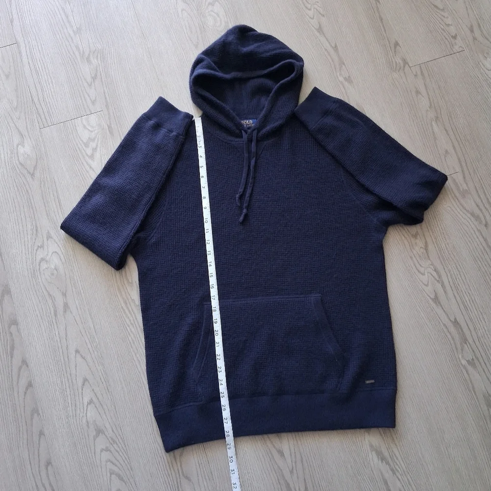 Polo Ralph Lauren Washable Cashmere Hooded Sweater In Waffle Knit Navy XL